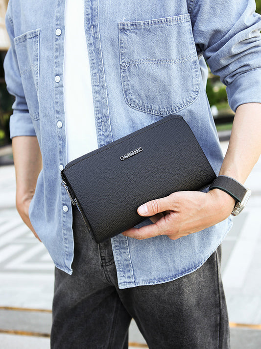 Attractive Men's Fingerprint Large Capacity Business Men's Clutch