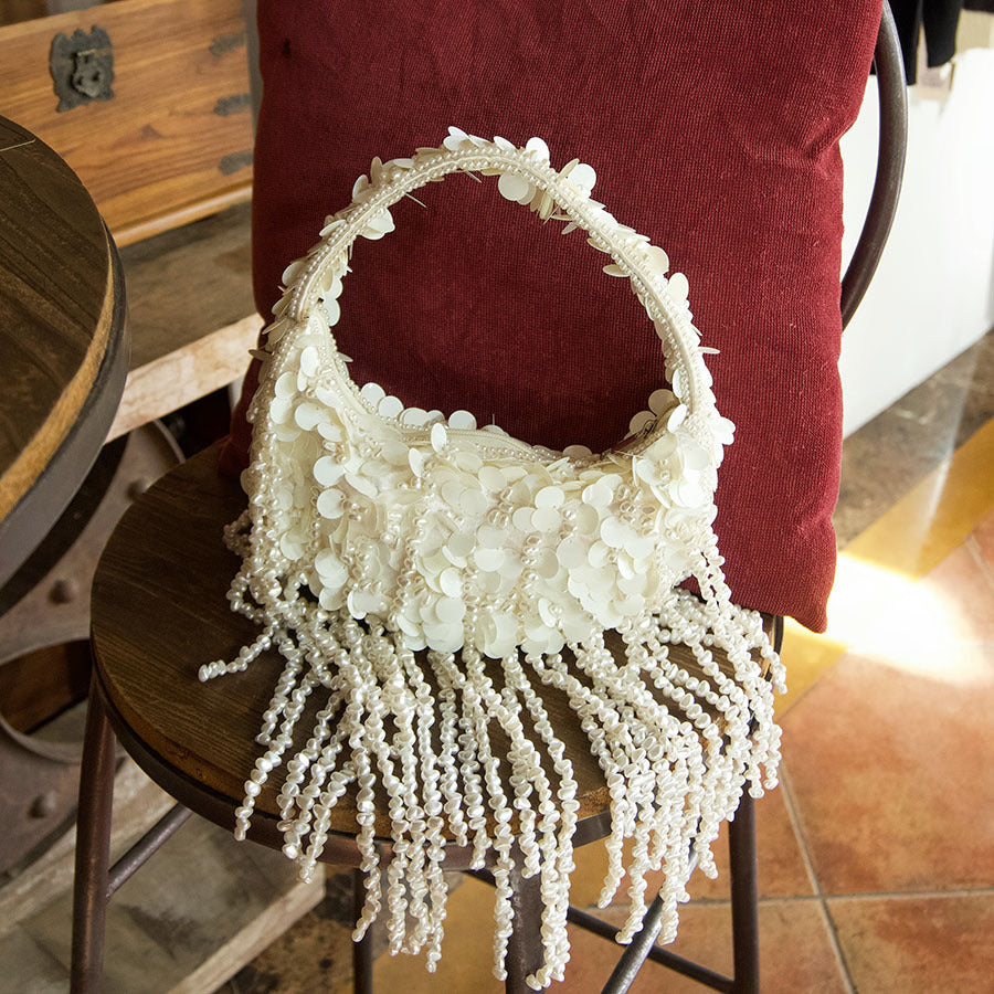 Texture Tassel Chain Underarm Beaded Sequined Women's Handbag