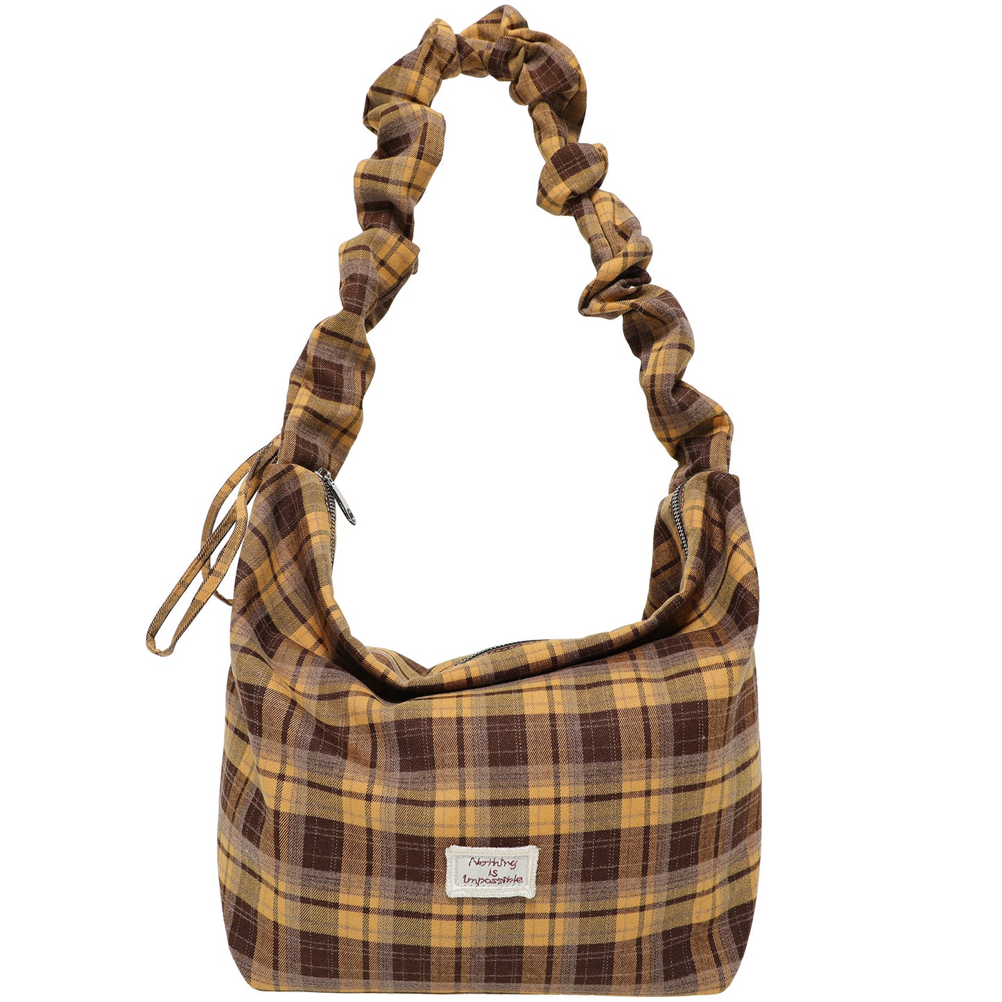 Women's Checked Canvas Korean Style Atmosphere Large Capacity Women's Messenger Bag
