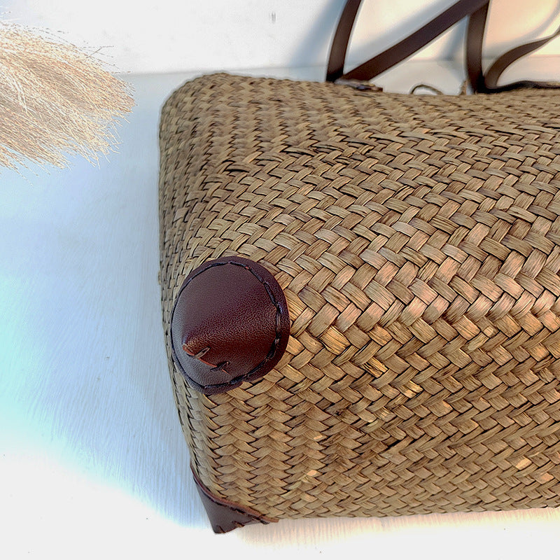 Women's Woven Summer Beach Seaside Commuter Large Capacity Women's Shoulder Bag