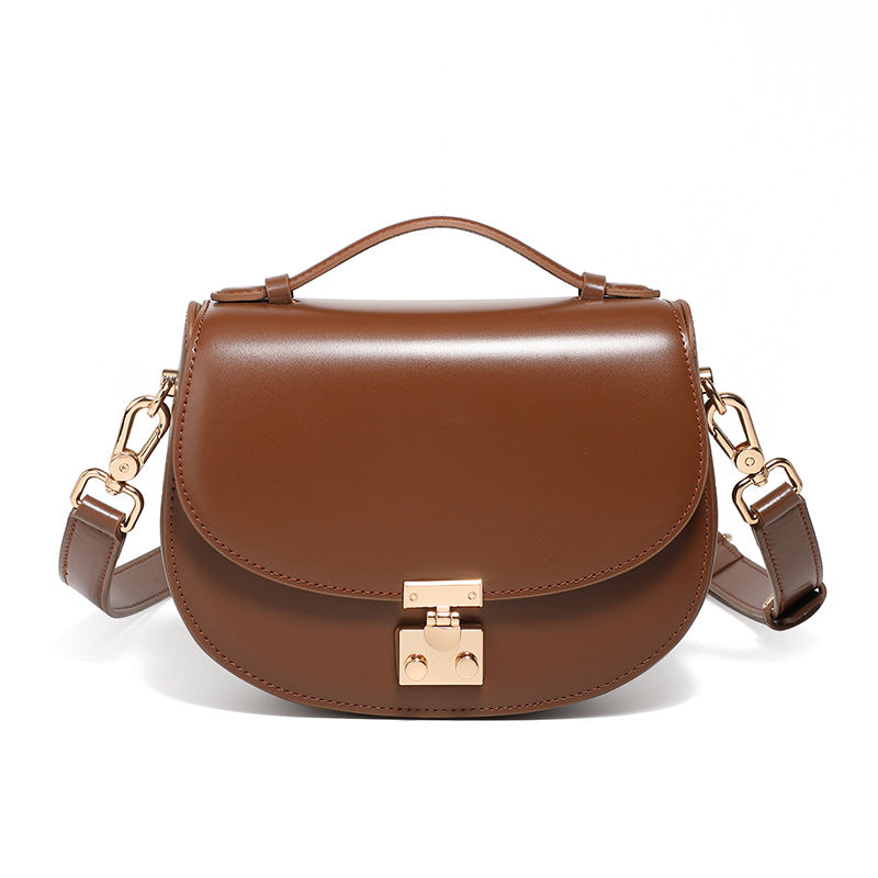 Women's Genuine Leather High-grade Hand Holding Saddle Selenodont Women's Messenger Bag