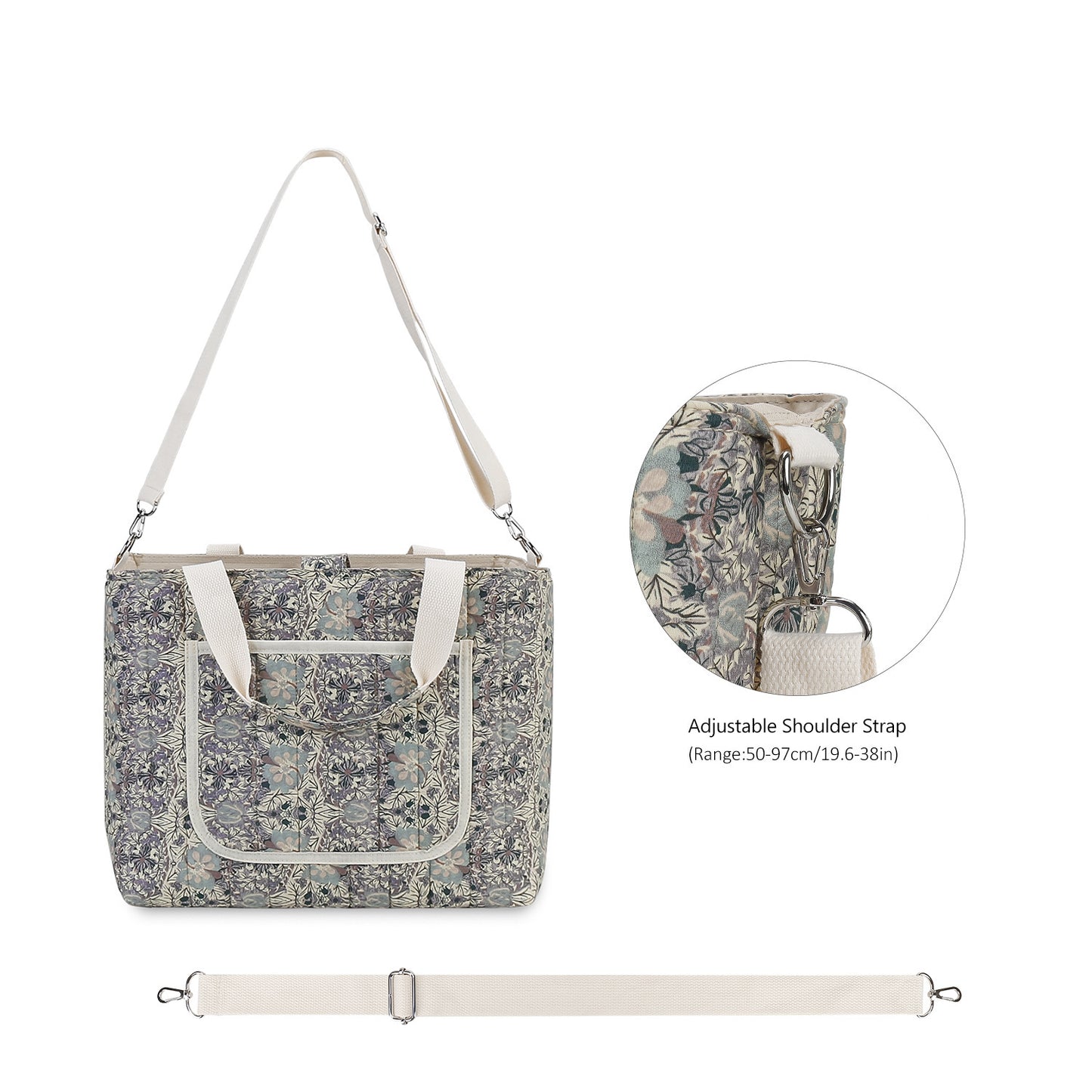 Floral Print Mom Outing Large Capacity Mummy Bag