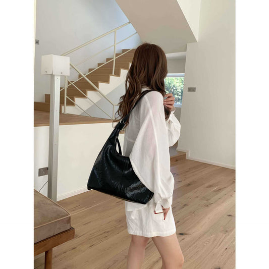 Women's Design Hand Grip Texture Large Capacity Totes Lazy Women's Handbag