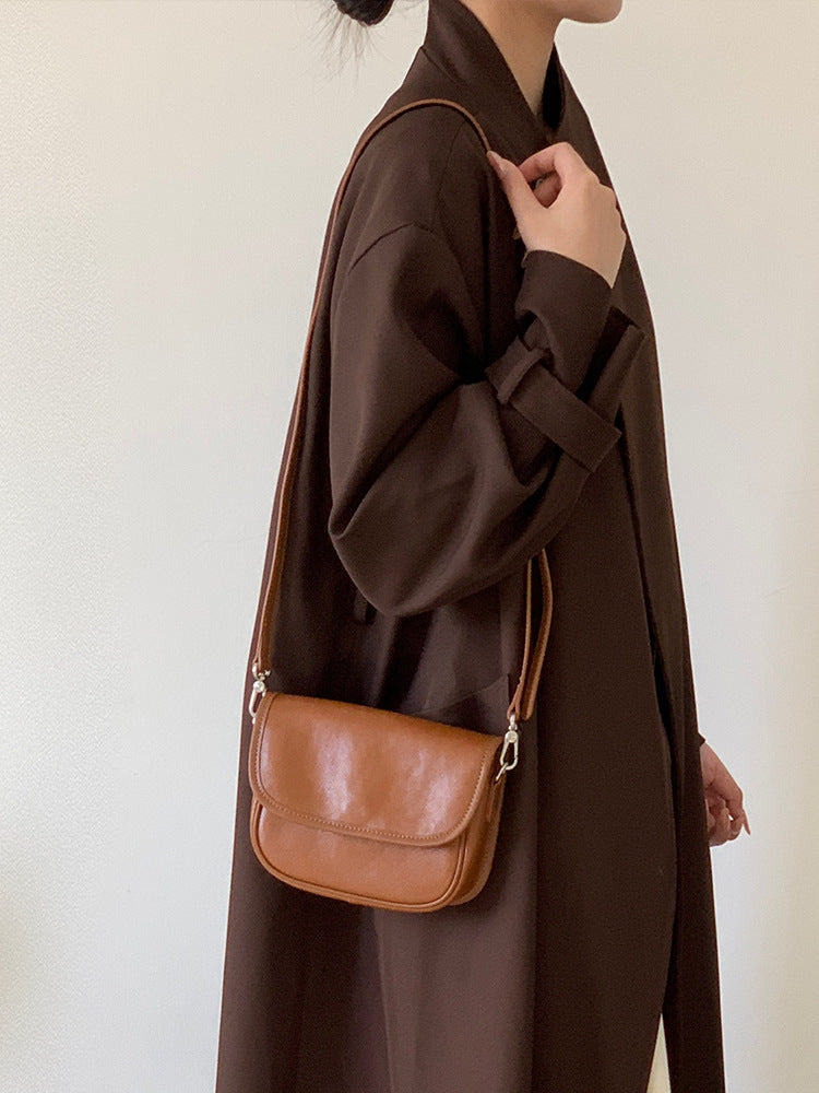 First Layer Vegetable Tanning Leather Saddle Style Retro Female Bags