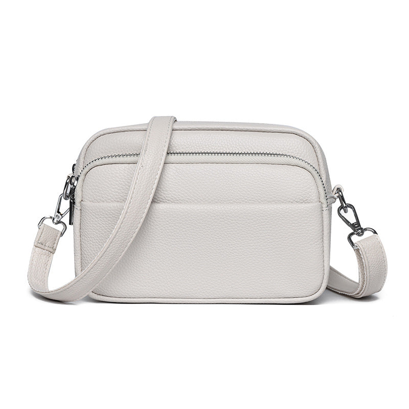 Women's Vintage Leather First Layer Cowhide Underarm Small Square Bag