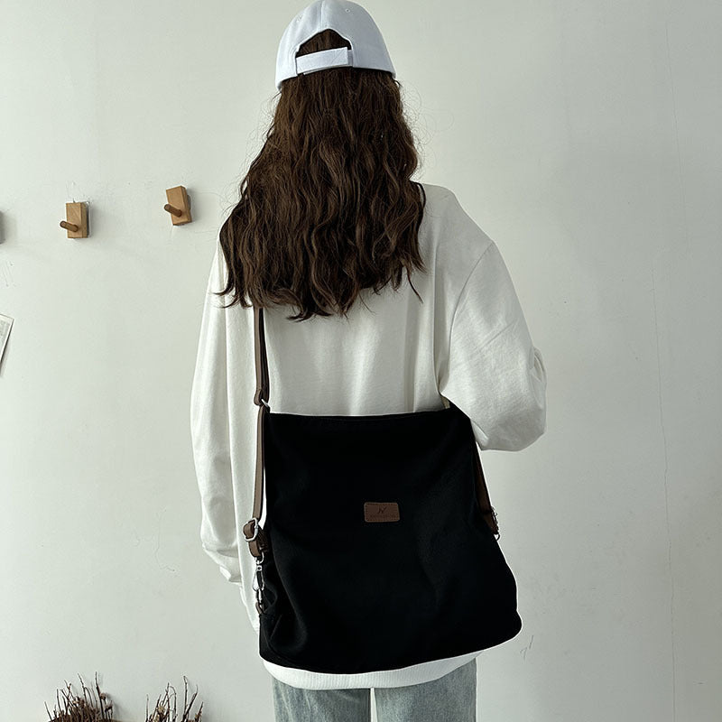 Glamorous Female College Canvas Popular Texture Women's Shoulder Bag