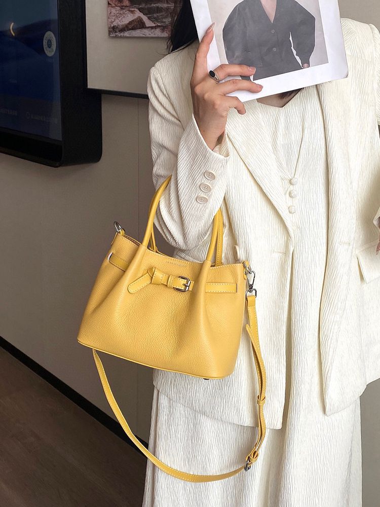 Women's High-grade Genuine Leather Dumpling Portable Vegetable Women's Shoulder Bag