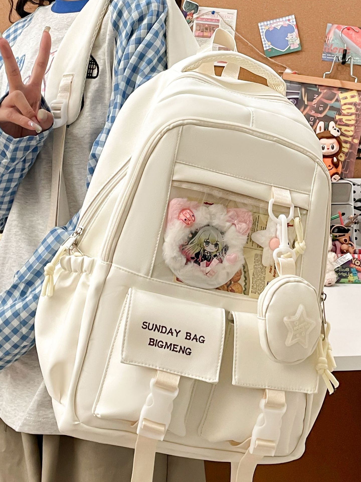 Good-looking Large Capacity Cartoon Female Burden Reduction Backpacks