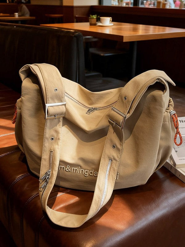 Durable Letter Embroidered Cloth Retro High-grade Women's Shoulder Bag