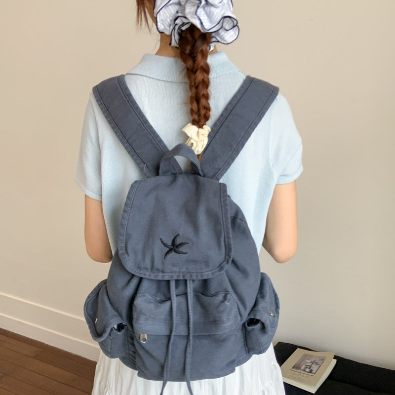 Women's Korean Style Niche Design Leisure College Student Schoolbag
