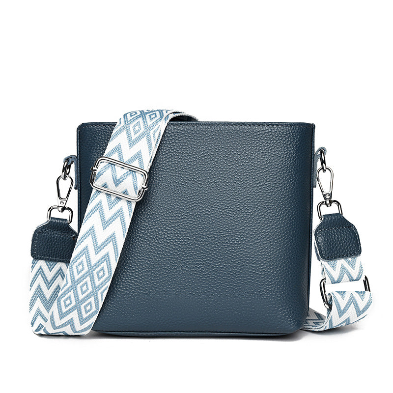 Women's Genuine Leather Niche Solid Color Broadband Top Layer Bags