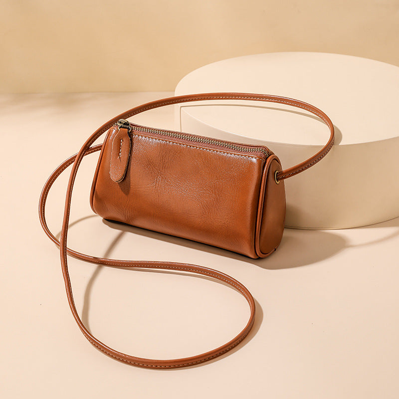 Women's Summer Genuine Leather Mobile Pillow Bags
