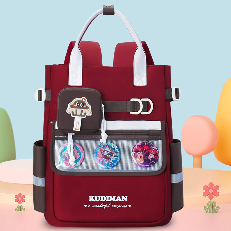 Cool Contrast Color Good-looking Junior High Campus Portable Primary School Bag