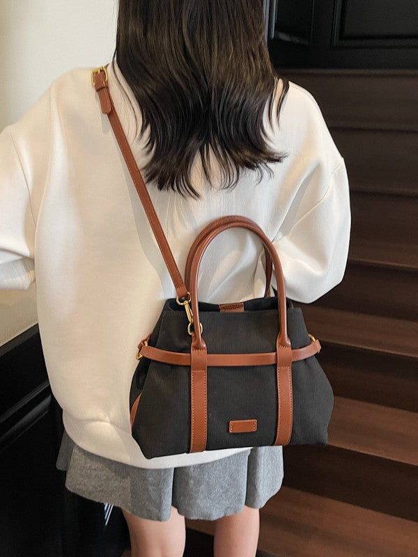 Classic Women's Retro Contrast Color Canvas Women's Messenger Bag