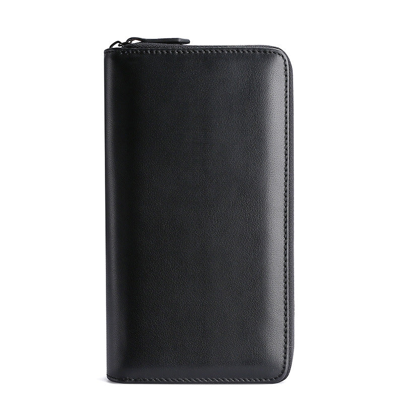Men's Upgraded Long Zipper Leather Business Handbags