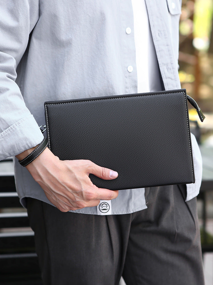 Men's Male Soft Leather Fashion Trendy Envelope Men's Clutch