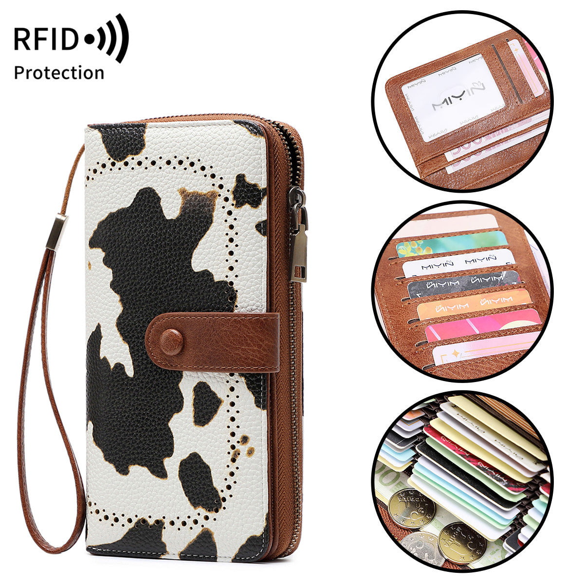 Women's Swiping Hollow Out Expanding Retro Large Capacity Card Holder
