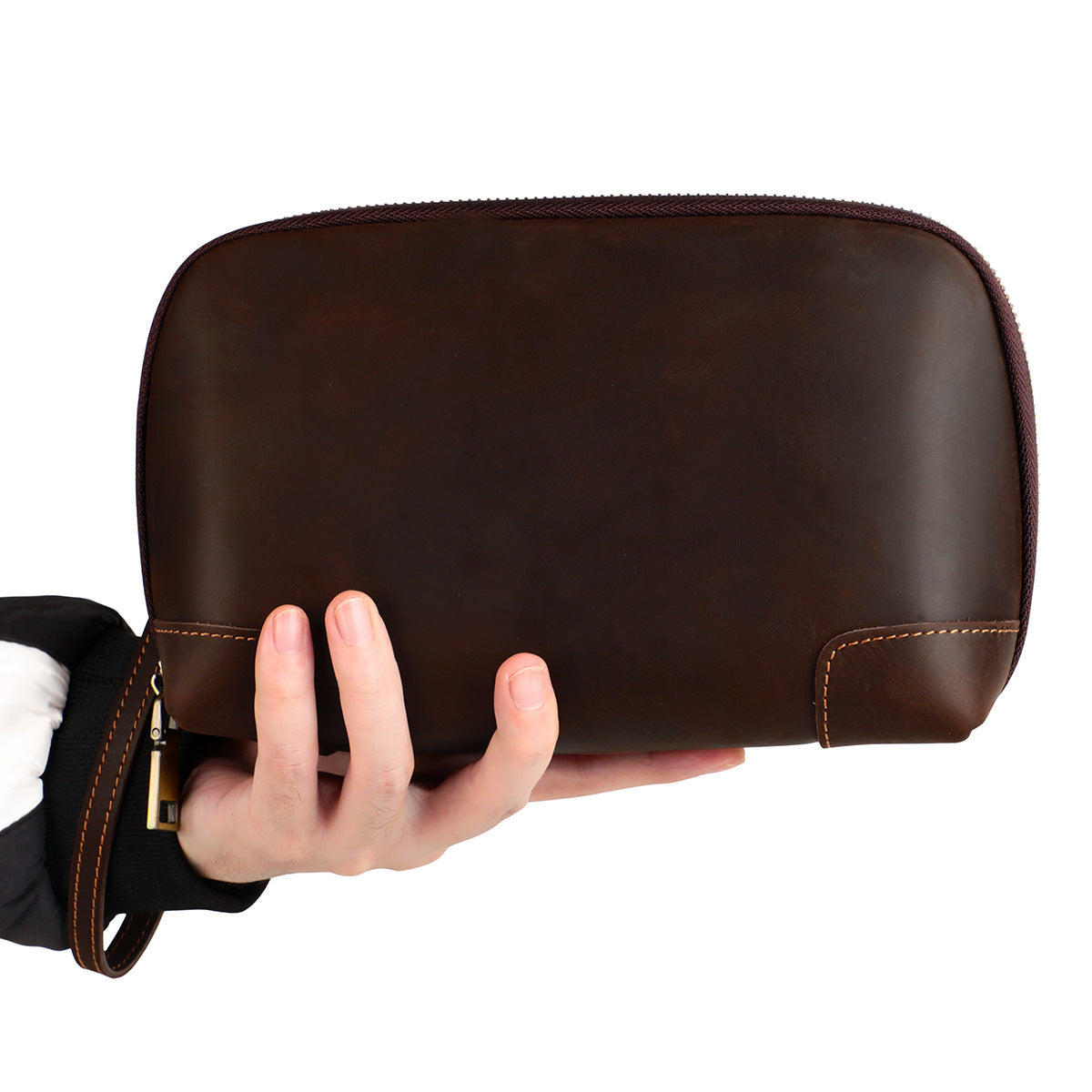 Men's Genuine Leather Fashion Simple Crazy Horse Large Capacity Bags