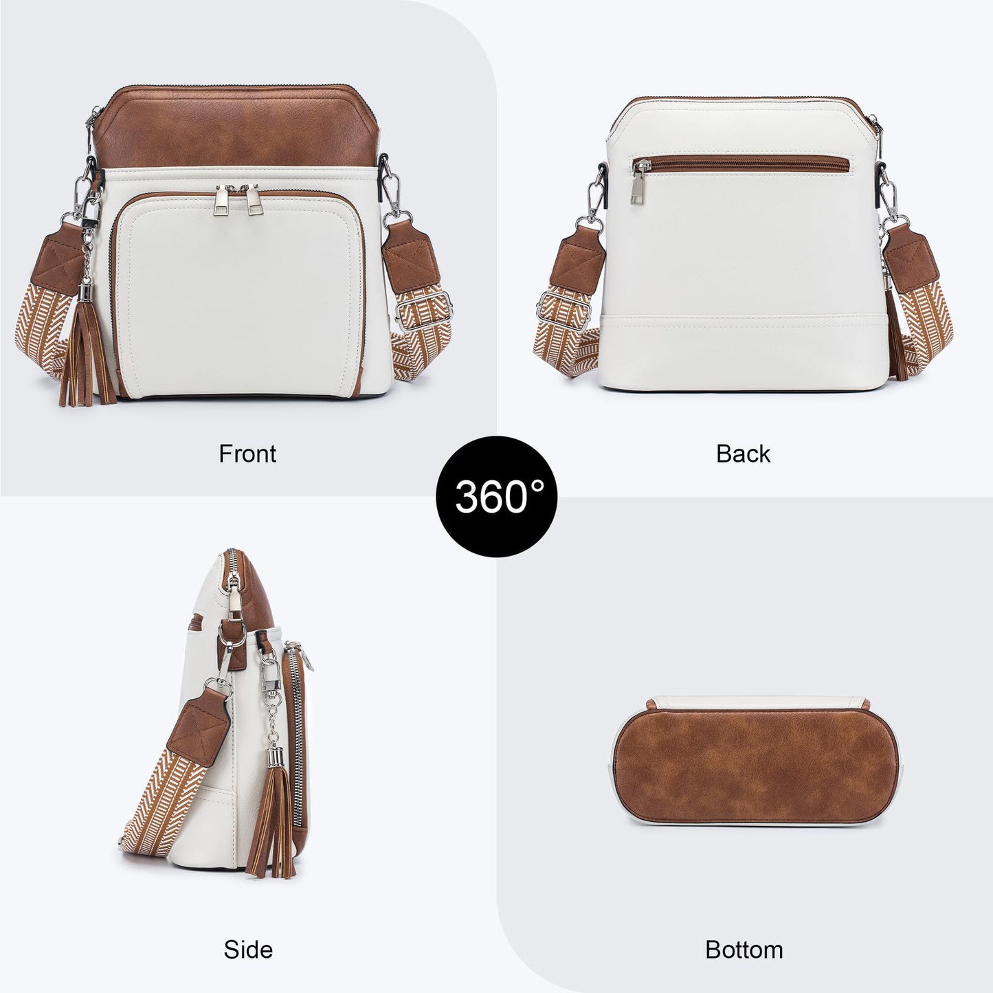 Women's Retro Fashion Simple Printed Wide Strap Women's Shoulder Bag