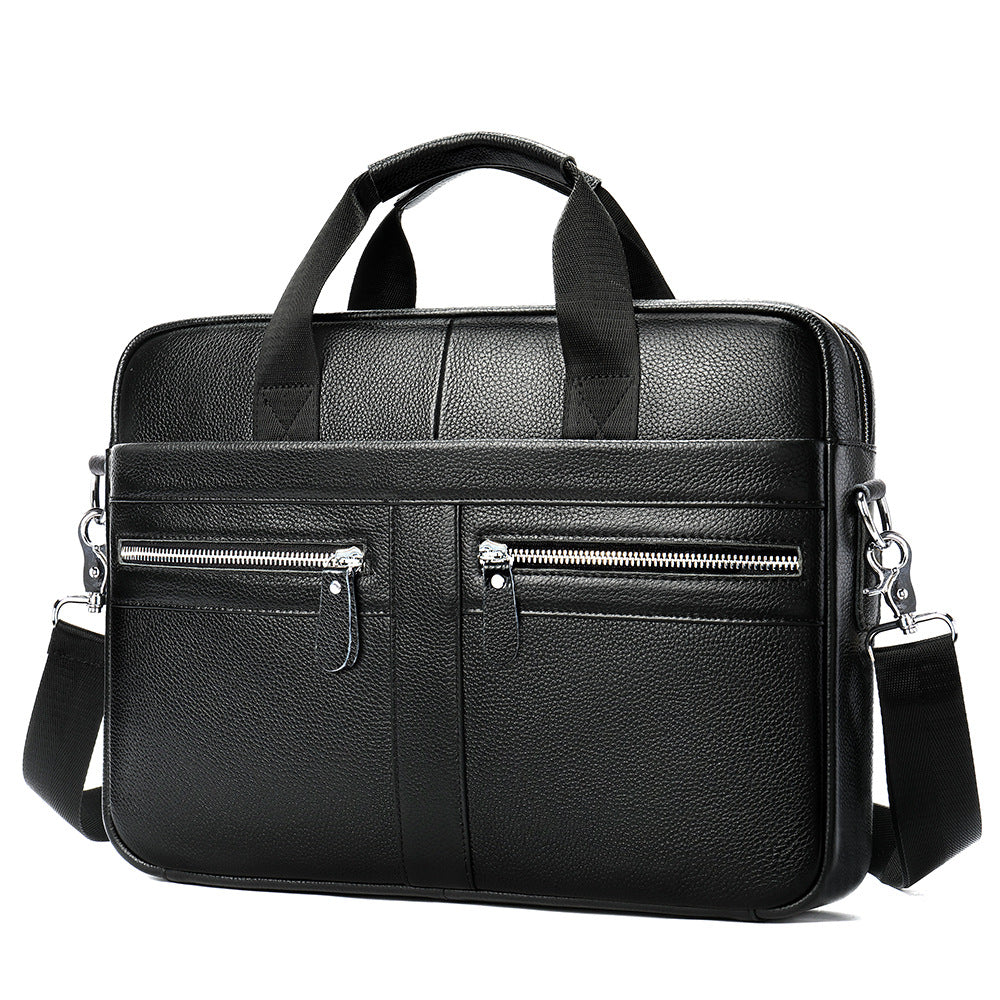 Men's Leather Business First Layer Cowhide Portable Men's Briefcase
