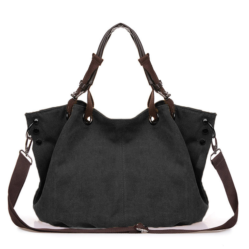 Women's Fashion Simple Canvas Large Capacity Women's Shoulder Bag