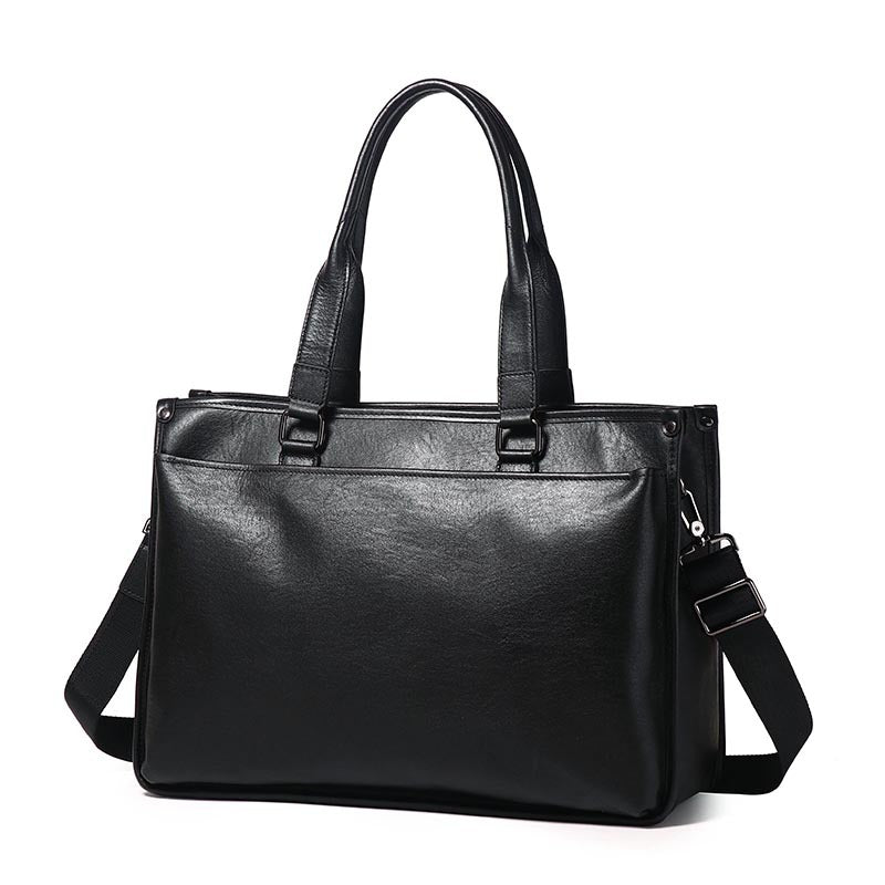 Men's Genuine Leather Vegetable Tanned Cowhide Large Capacity Handbags