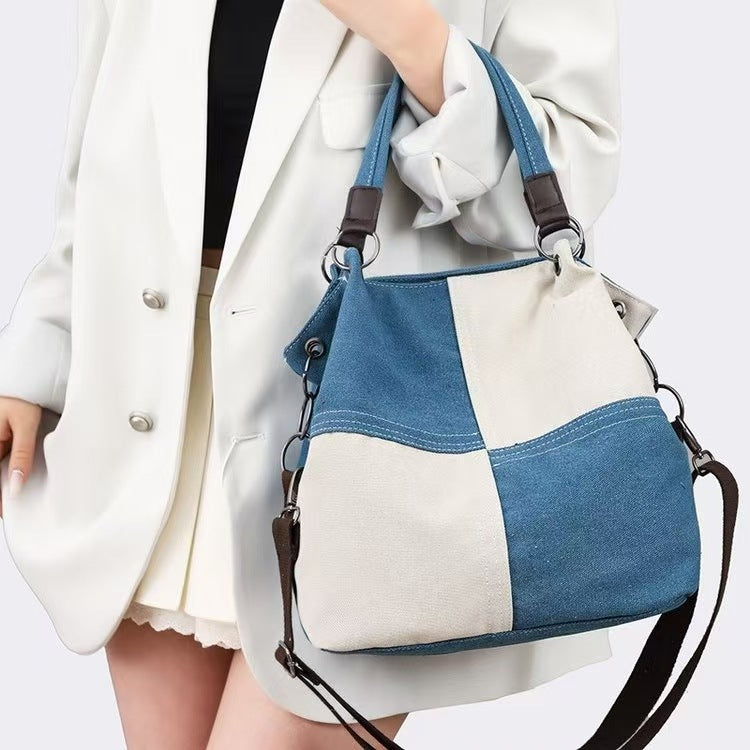 Women's Stitching Contrast Color Large Capacity Fashion Women's Messenger Bag