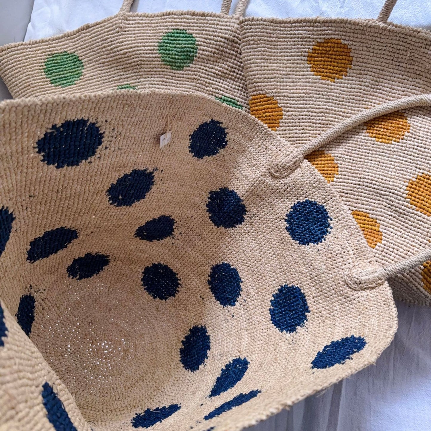 Women's Summer Raffia French Style Vacation Seaside Large Capacity Polka Dot Women's Shoulder Bag