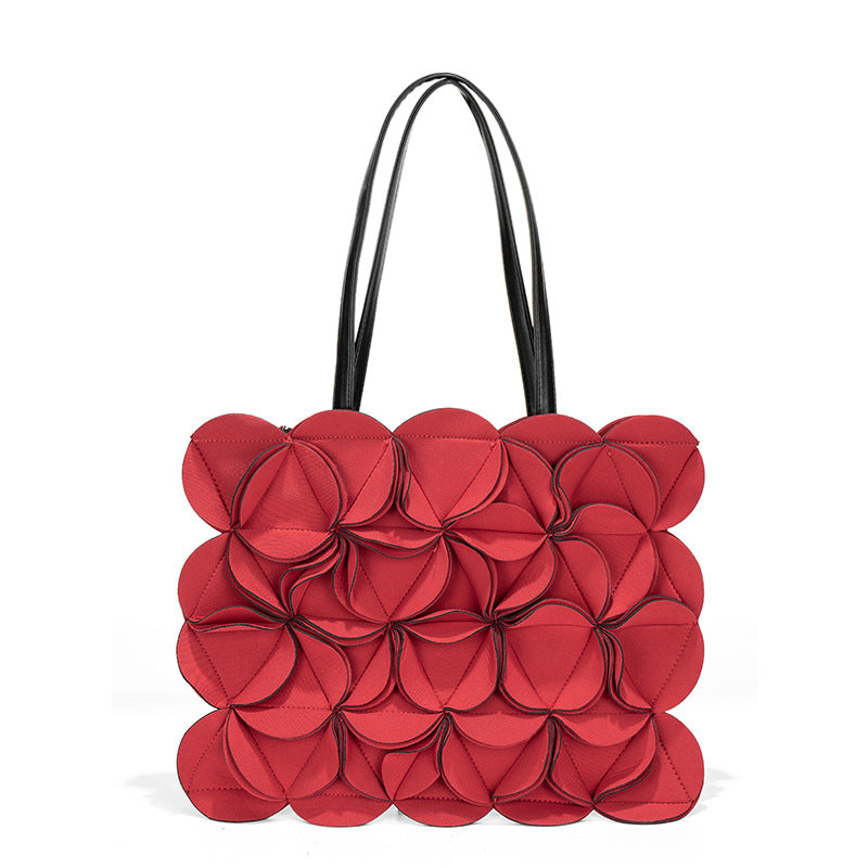 Women's Design High-grade Stitching Three-dimensional Flower Fashionable Women's Shoulder Bag