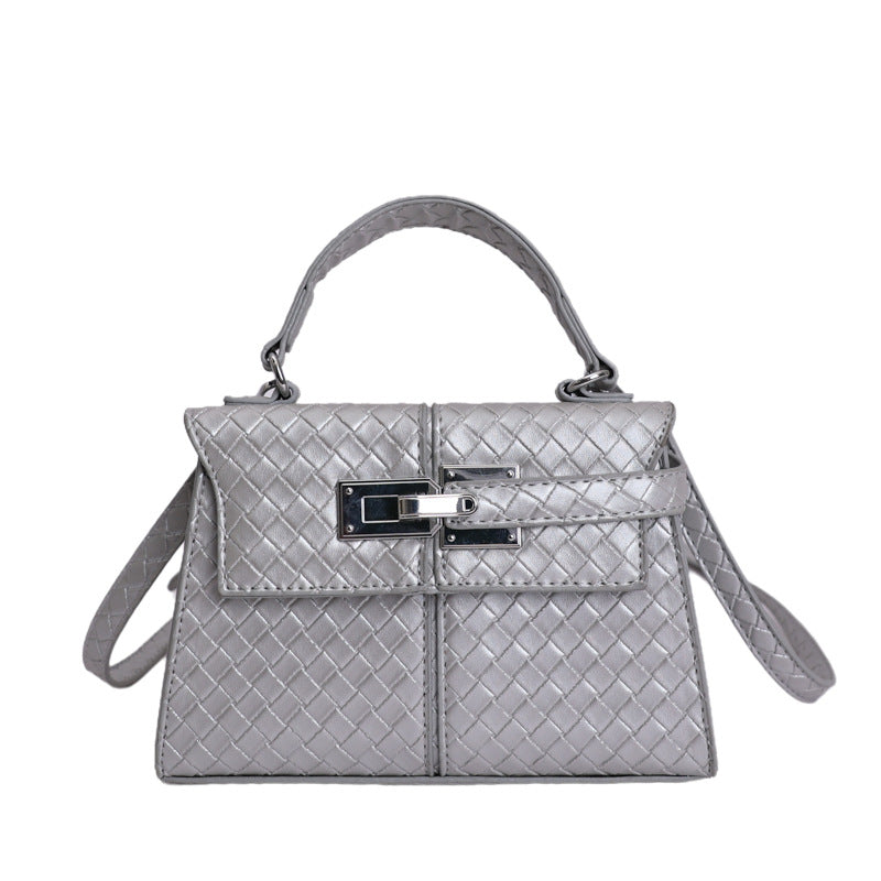 Women's Woven Pattern Texture Fashion Trendy Kelly Small Square Bags
