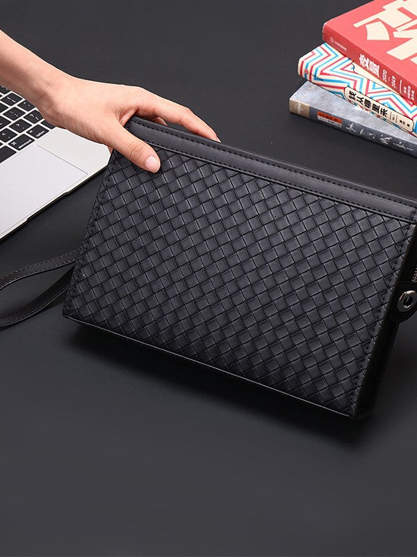 Men's Woven Pattern Large Capacity Business Envelope Bags