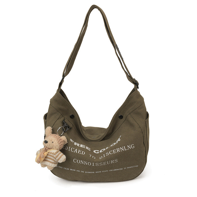 Women's Canvas Large Capacity Totes Printed Lettered Women's Messenger Bag
