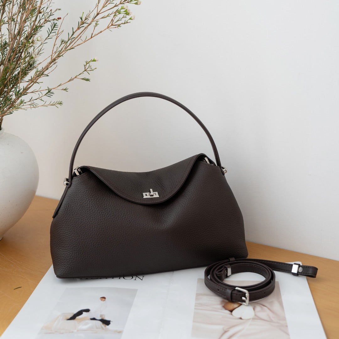 Korean Style Fashion Commuter Hand Large Capacity Soft Women's Leather Bag