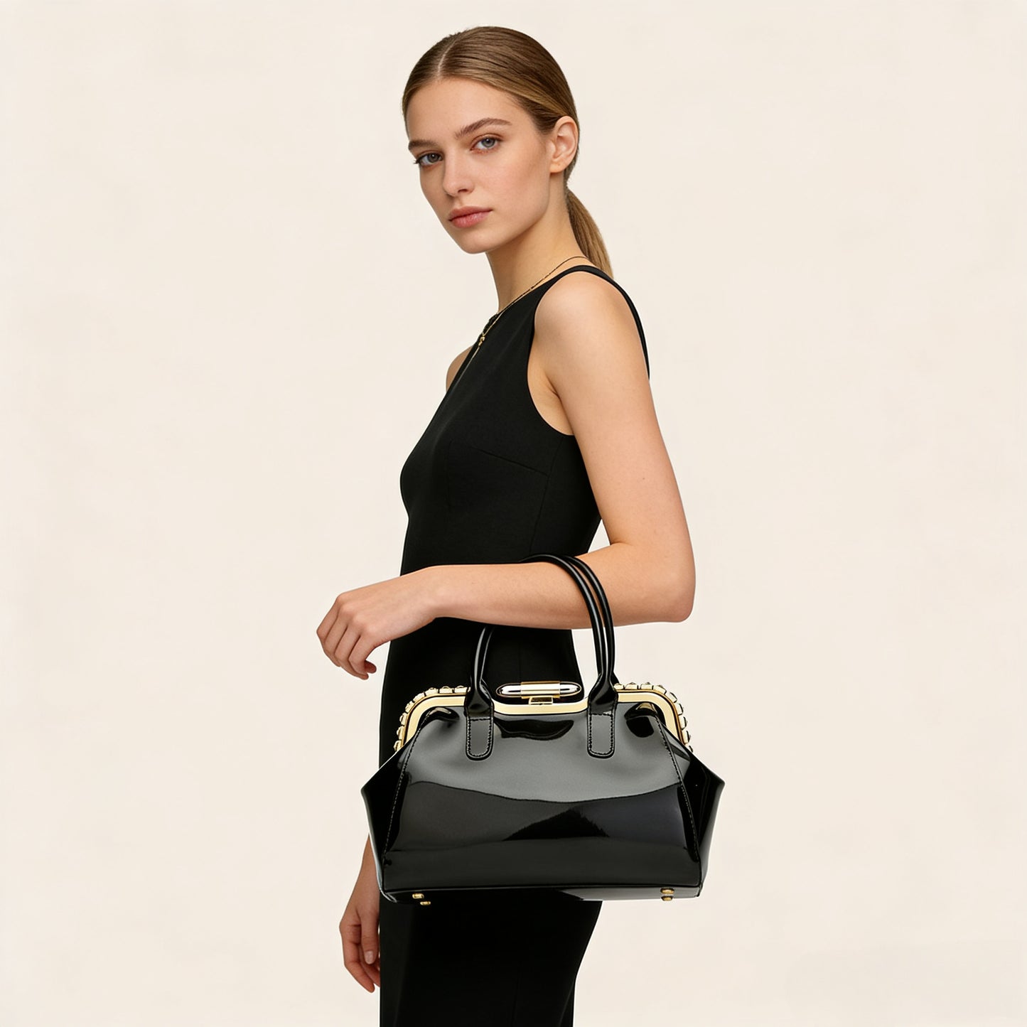 Beautiful Dinner Advanced Texture Patent Leather Women's Handbag