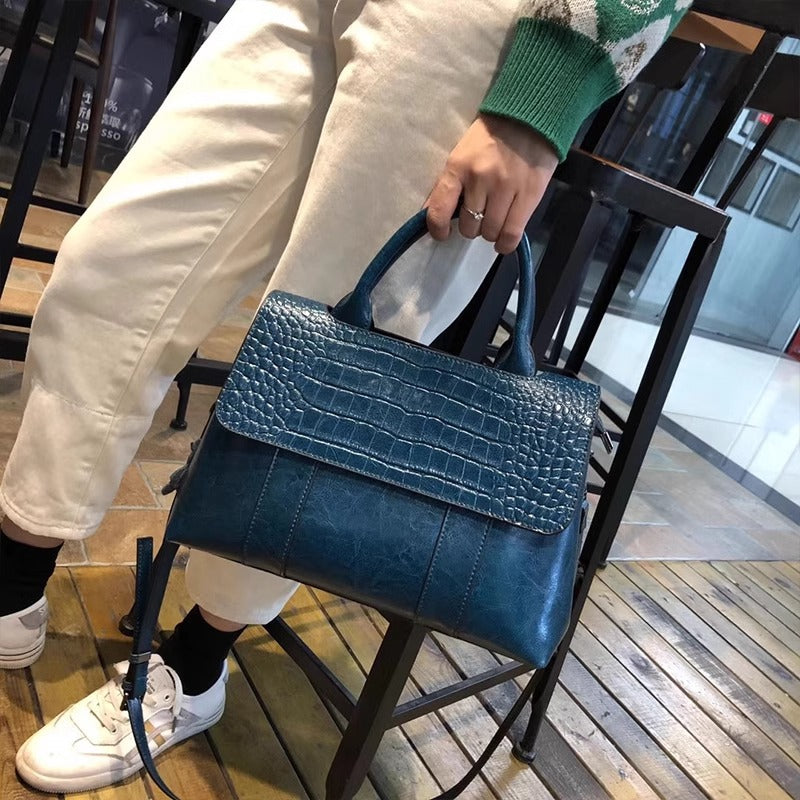 Female Popular Large Capacity Genuine Leather Women's Shoulder Bag