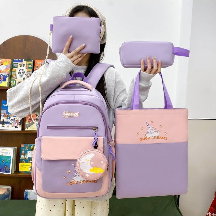 Women's Campus Large Capacity Good-looking Contrast Color College Student Schoolbag
