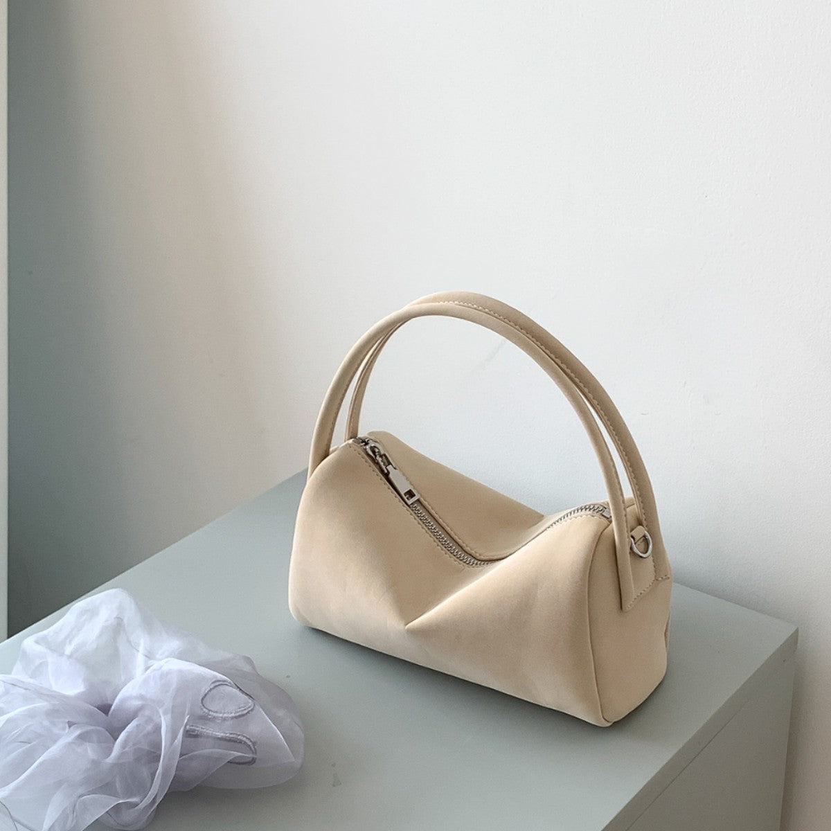 Suede Boston Solid Color Fashion Versatile Korean Style Small Square Bags