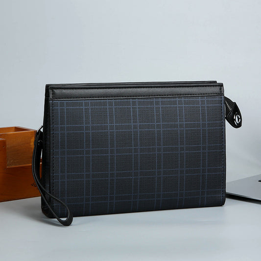 Men's Fashion Plaid Business File Envelope Underarm Men's Clutch