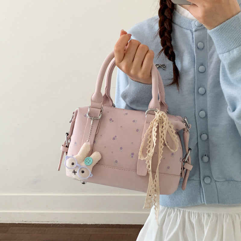 Women's Sweet Floral Boston Versatile Fashion Commuter Cute Bags