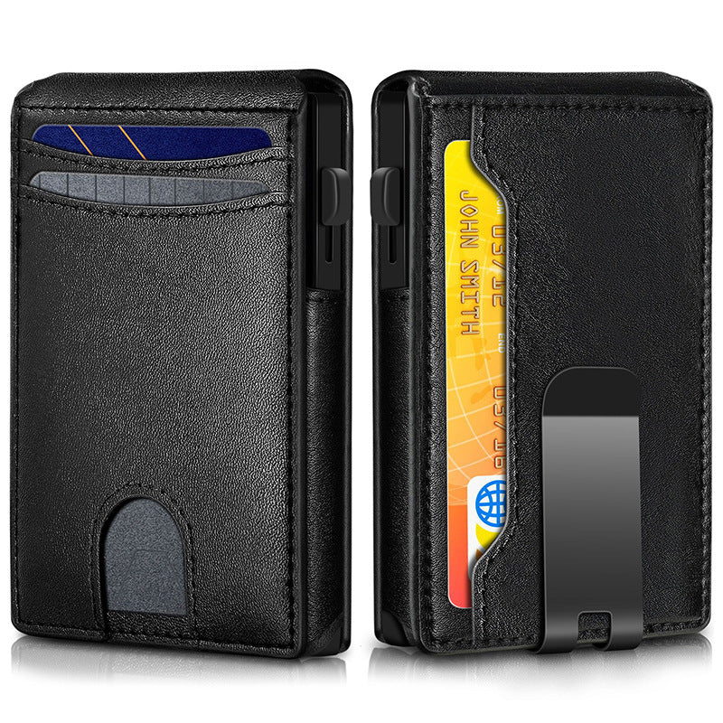 Men's Automatic Pinball Swiping Bank Aluminum Box Credit Men's Wallet