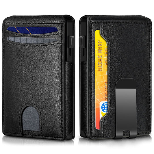 Men's Automatic Pinball Swiping Bank Aluminum Box Credit Men's Wallet