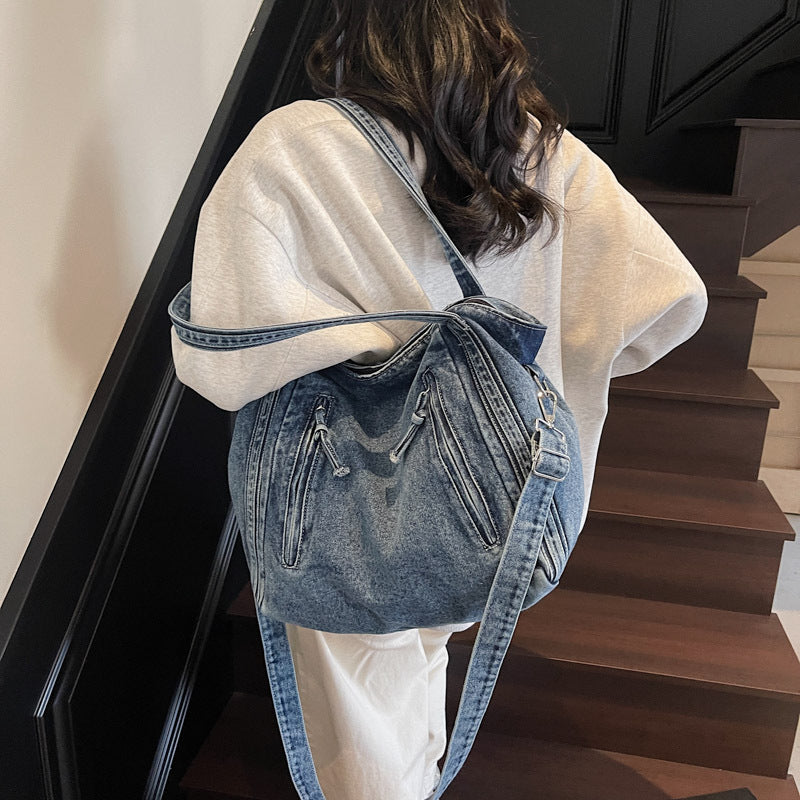Women's Korean Style Large Capacity High Sense Idle Denim Women's Shoulder Bag