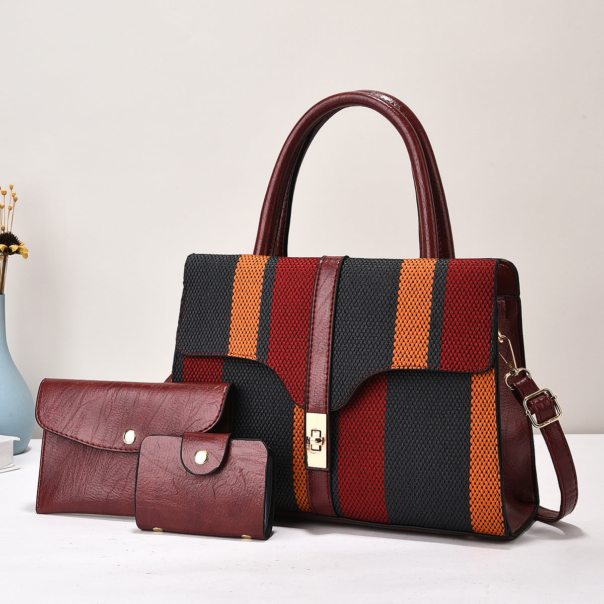 Contrast Color Large Capacity Retro Fashion Small Square Bag
