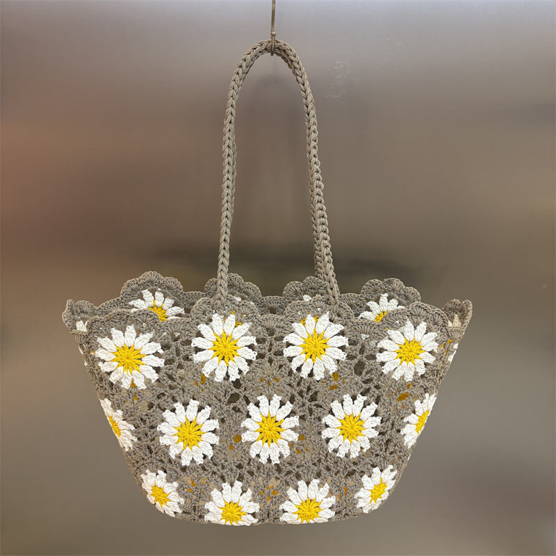 Women's Rope Handmade Crocheted Woven Bale Of Cotton Knitted Bags