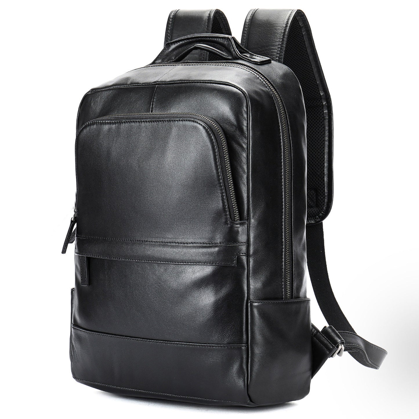 Men's Crazy Horse Leather Genuine Running Large Leisure Backpack