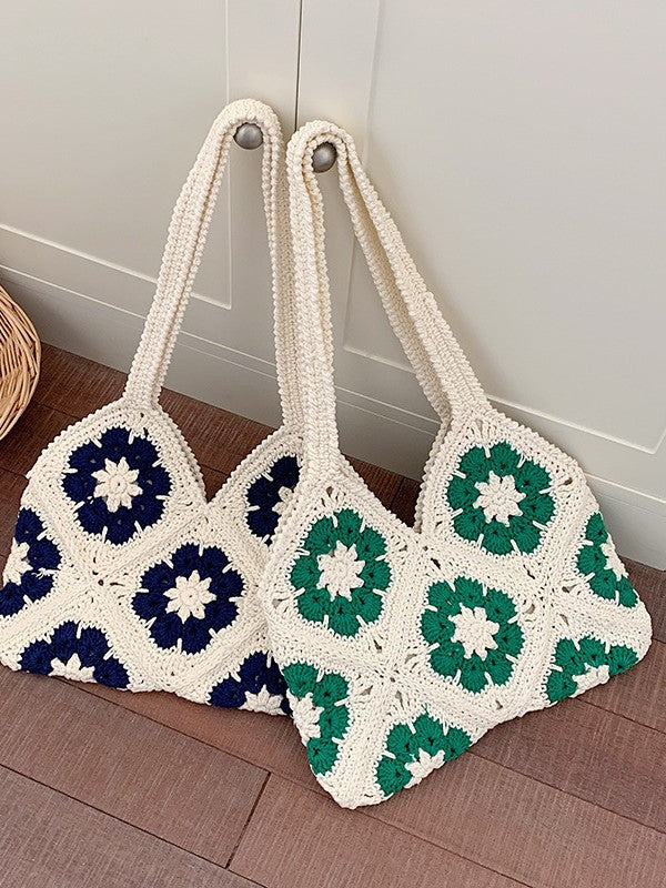 Sunflower Cotton Cord Woven Handmade Knitting Summer Seaside Holiday Large Women's Shoulder Bag