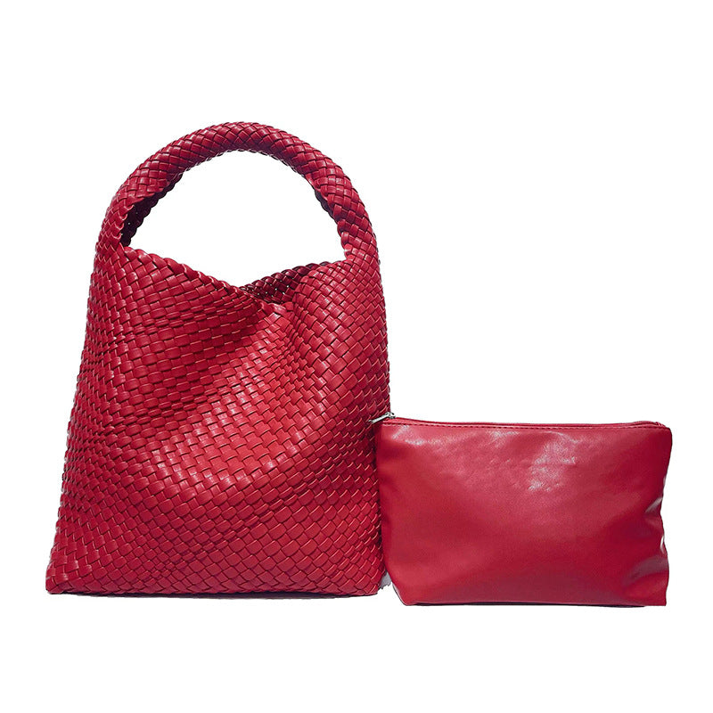 Women's Wind Hand-woven Portable Vegetable Basket Large Women's Shoulder Bag