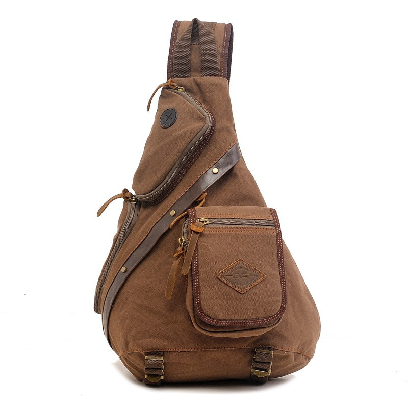 Men's Multifunctional Canvas Large Capacity Trendy Men's Chest Bag