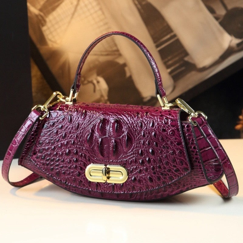 Women's Gold Ingot Mother Alligator Print Bags