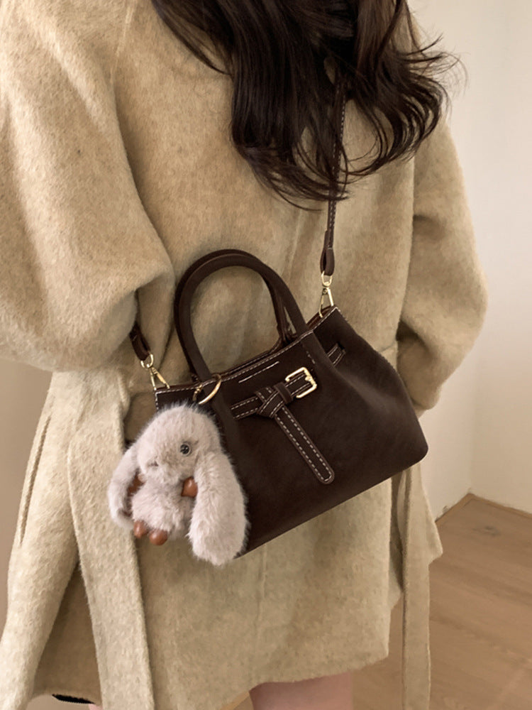 Pretty Women's Retro Simple Fashion Textured Women's Shoulder Bag